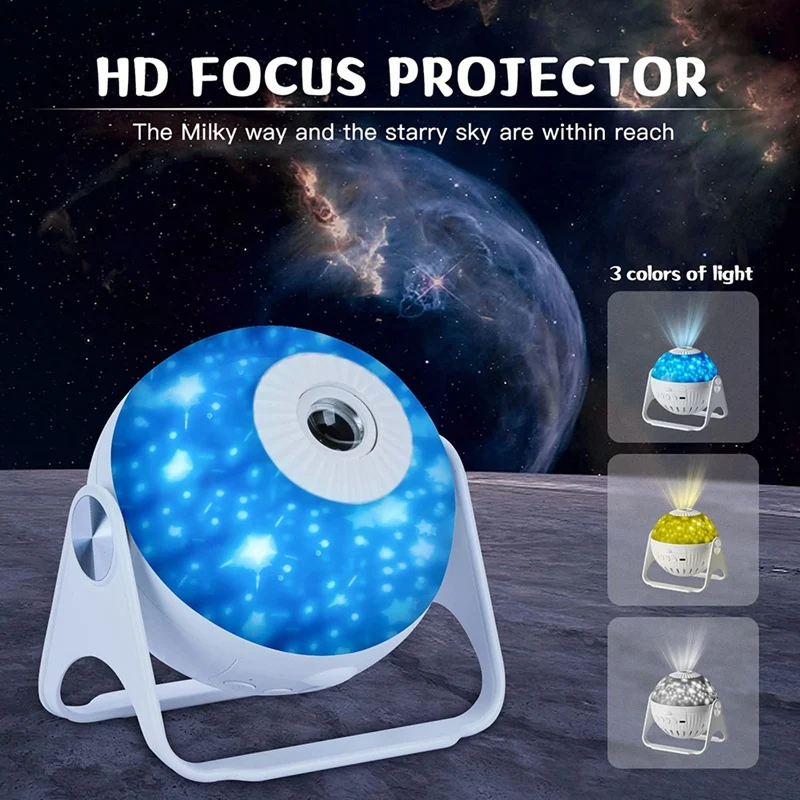Проектор Galaxy -Звезден проектор -Автоматично завъртане на 360 градуса -Проектор звезден хотел планетариума на време-лека нощ-Светлини 4