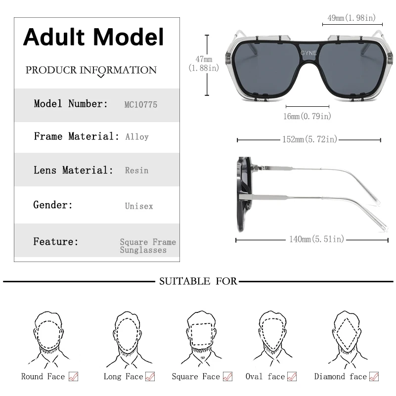 HOLTMANCE Нови Модни Пълнозърнести лещи с голям рамки Слънчеви очила за родители и Деца За Момичета и Момчета, Прости метални Квадратни Слънчеви стъкло, Летни UV400 4