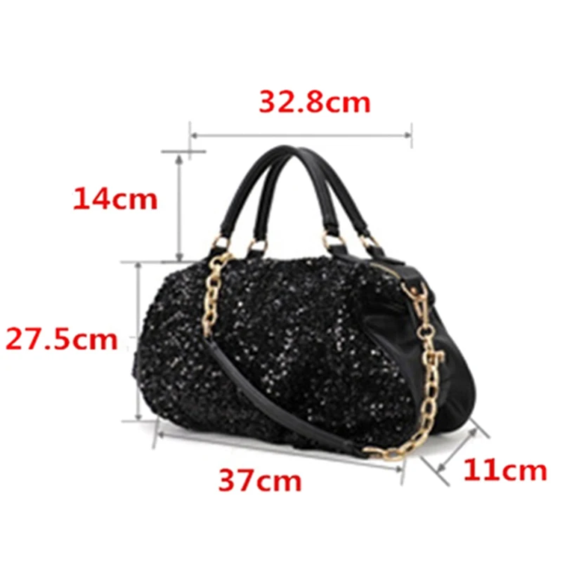 Екстравагантни Модни ДАМСКИ чанта от лачена кожа с пайети, женствена чанта от висок клас в корейски стил, Ежедневни Универсална Ръчна чанта на рамото, жените ' 4