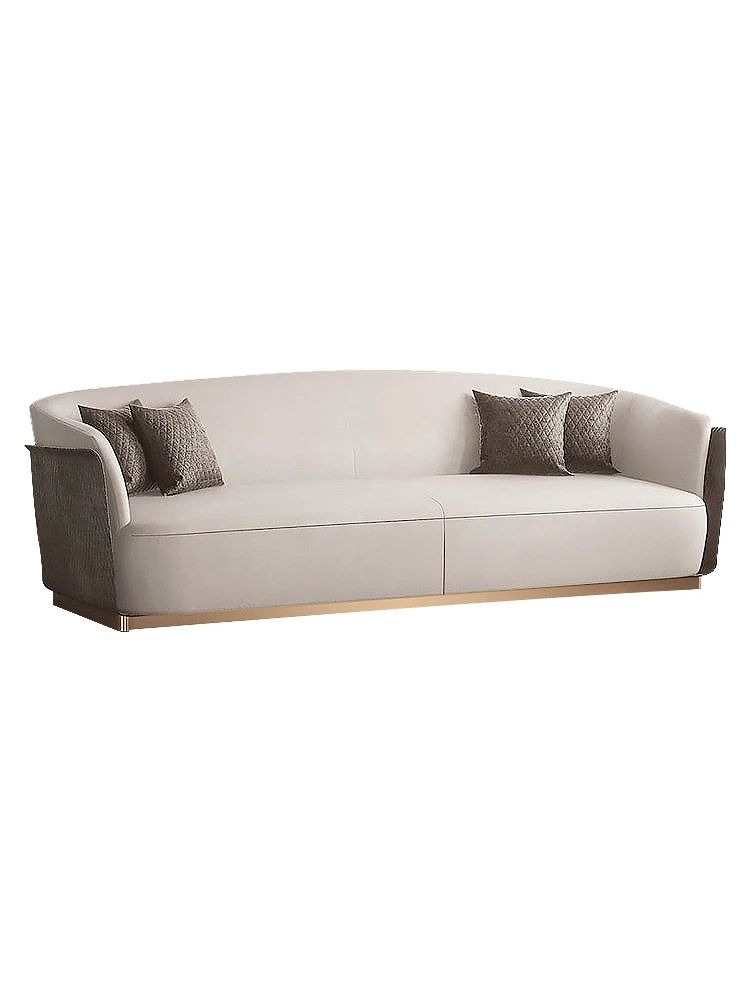 Италиански лесен луксозен диван постмодернистская кърпа арт единична двойна тройна хол с кожена мебел разход на италиански диван 4