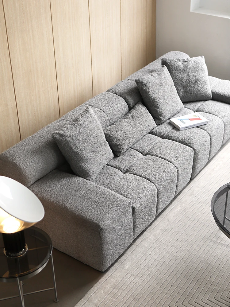Модерен прост плат, диван с намаляване на тон за няколко души сив цвят 4