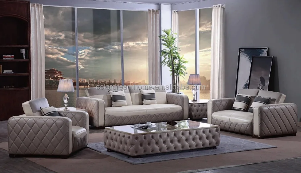 Модерни мебели за дома кожен диван комплект, секционни диван комплект, мека мебел за дневна 4