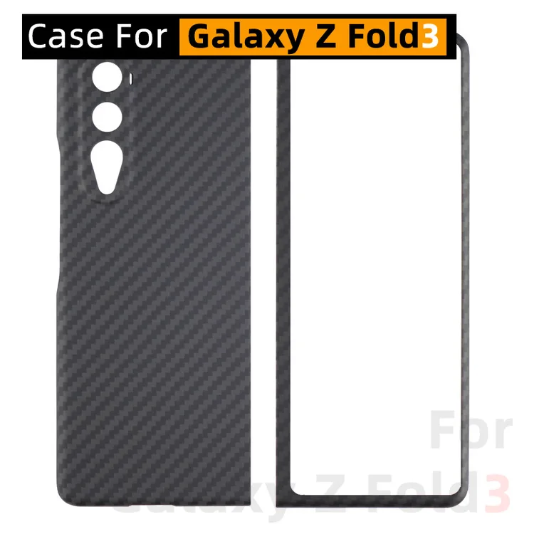 3 Слой Истински Въглеродни влакна Калъф за Samsung Galaxy Z 3 Пъти Калъф за Galaxy Z Fold3 5G Калъф 4