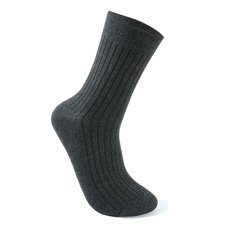 Нови Мъжки Топли Памучни Обикновена Чорапи Класически Есенно-Зимен Стил, Ежедневни Мъжки Бизнес Чорапи В Ивицата Е Със Средна Дължина 4