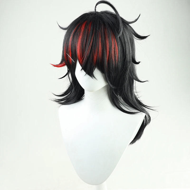2022 Vtuber Vox Akuma Cosplay Перука NIJISANJI EN Hair Luxiem Black Red Highlight NEW Idol Ролеви Игри Шапки 4