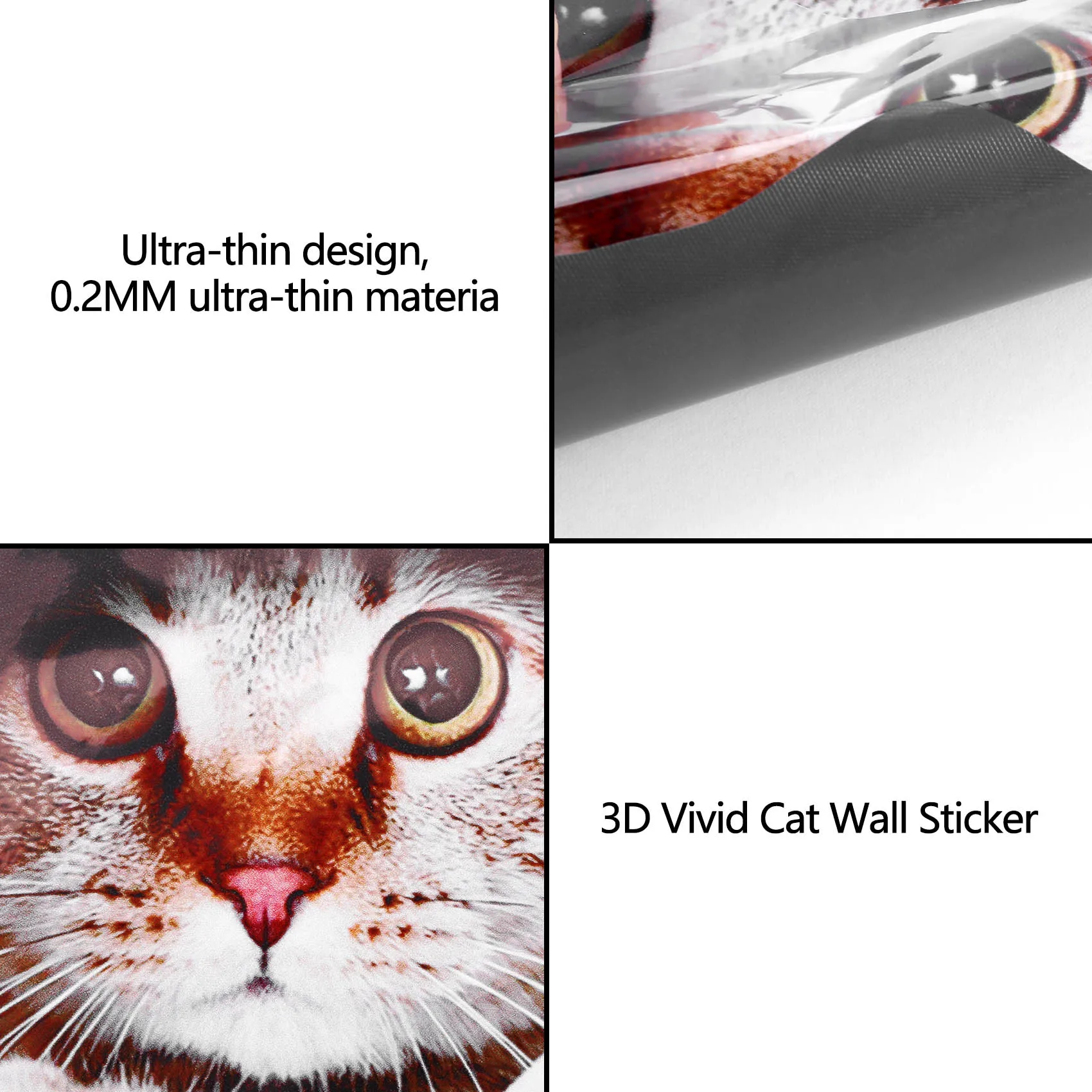 (4 бр.) 3D Стикер с изображение на Котка / Стикер за windows, камион, кола, лаптоп или iPad 4