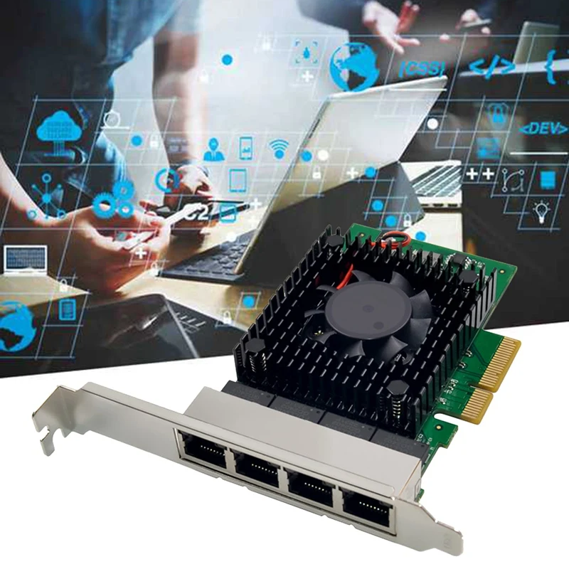 I225-V3 PCI-E X4 Гигабитная Сървър мрежова карта с четири порта 2.5 Gbe 1000 Mbps RJ45 Порт Гигабитная детска мрежова карта 4