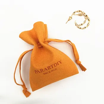 50 Orange микрофибър персонализирани цветни чанти с логото на drawstring обичай чанти бижута, дамски чанти, чанти за колиета, опаковки, чанти