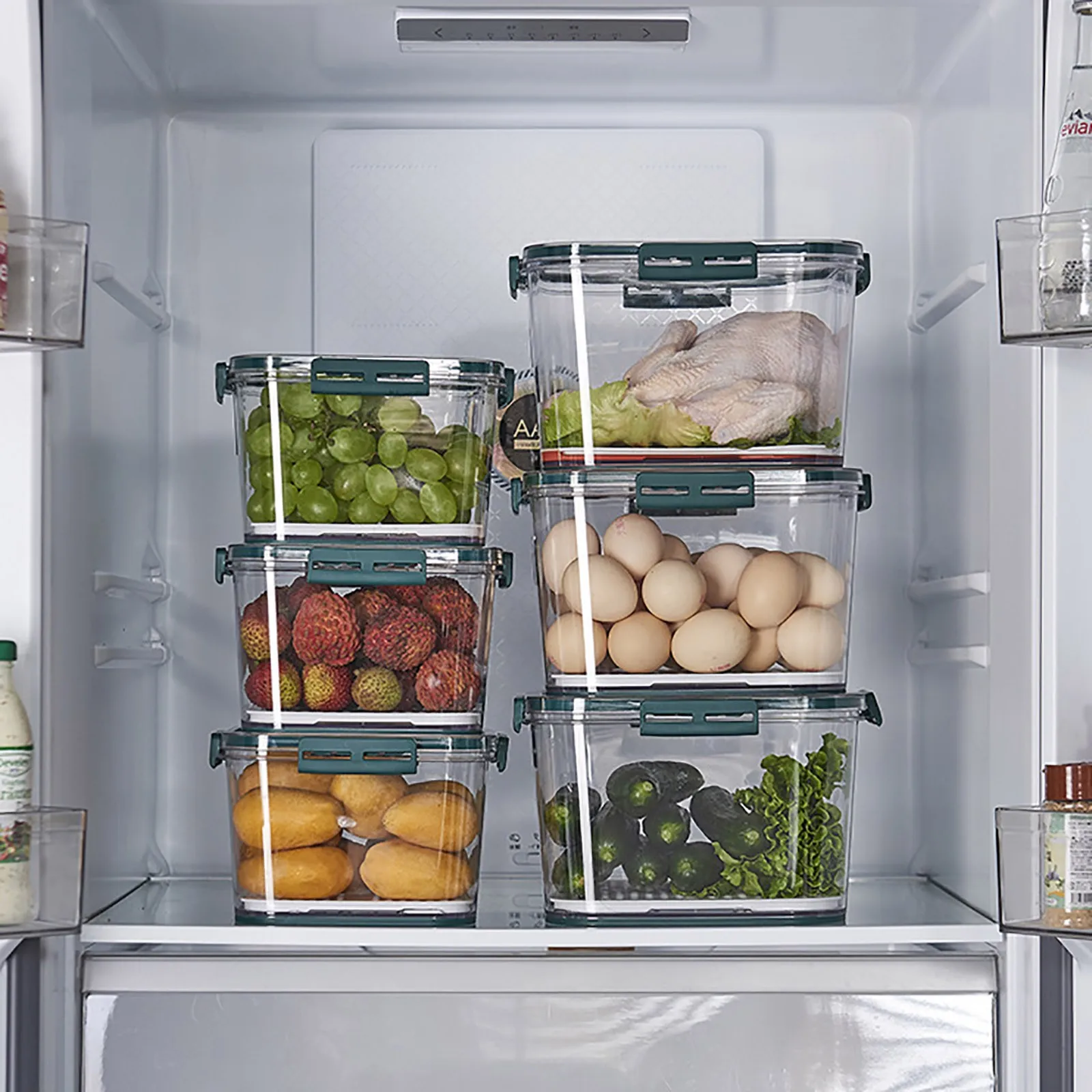 Контейнери за съхранение на пресни храни Зеленчуци Плодове с рекордни Време Контейнер за съхранение в Хладилник Контейнер и организаторите за хладилници 5