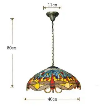 ФУМАТ Тифани стъклени Висящи Лампи Лампа водно Конче Светлина, за Кухнята, За Хола Изкуство Витражи Led Висящи Лампи 5