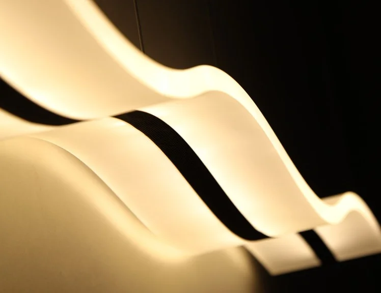 Модерни Led Висящи Лампи Акрил Таванна Подвесная лампа с led чип вътре S образни вълновия осветителна уреда за дома 5