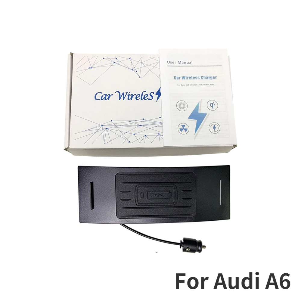 Автомобилното Безжично Зарядно Устройство за Audi A6 C7 A7 A4 B8 B9 A4 Allroad A5, S5 RS5 Q5 Авто Безжичен Титуляр за Зареждане на Мобилен Телефон Монтажна Плоча 5