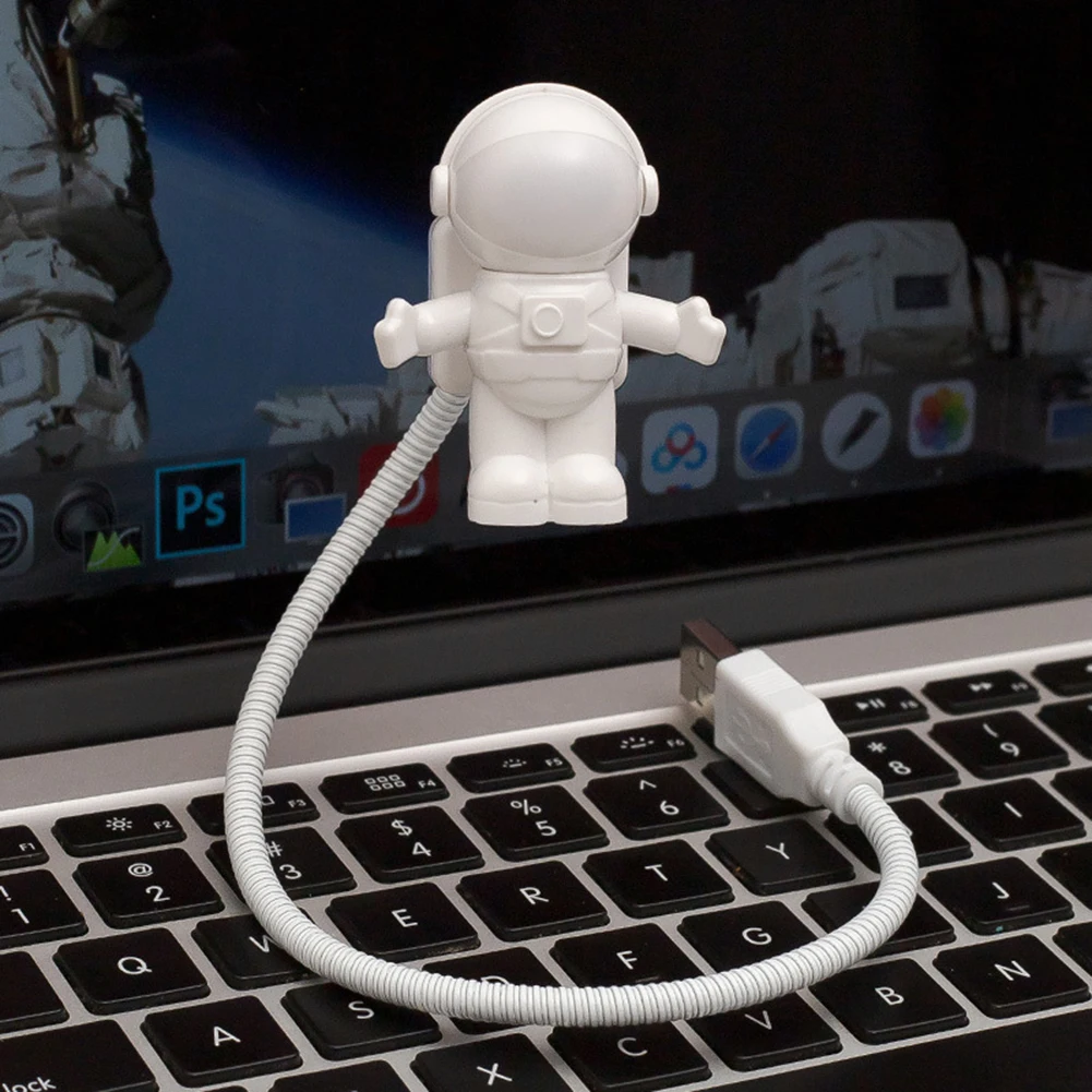 USB лека нощ LED Астронавт нощна светлина За Четене Творчески Космонавт Украса Лампа Компютър, Лаптоп, Осветление Подарък 5