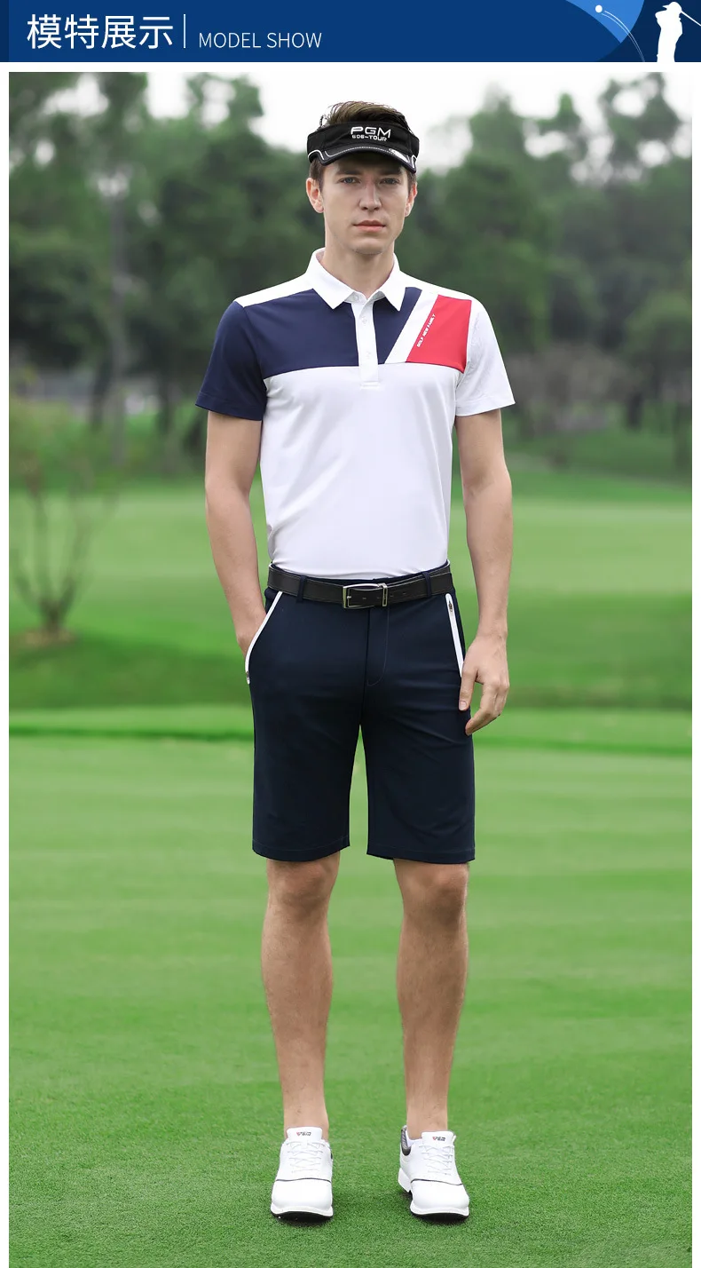 Панталони за Голф Pgm Мъжки Спортни Зреещи Летни Шорти Панталони със Странични Комфортни Панталони 5