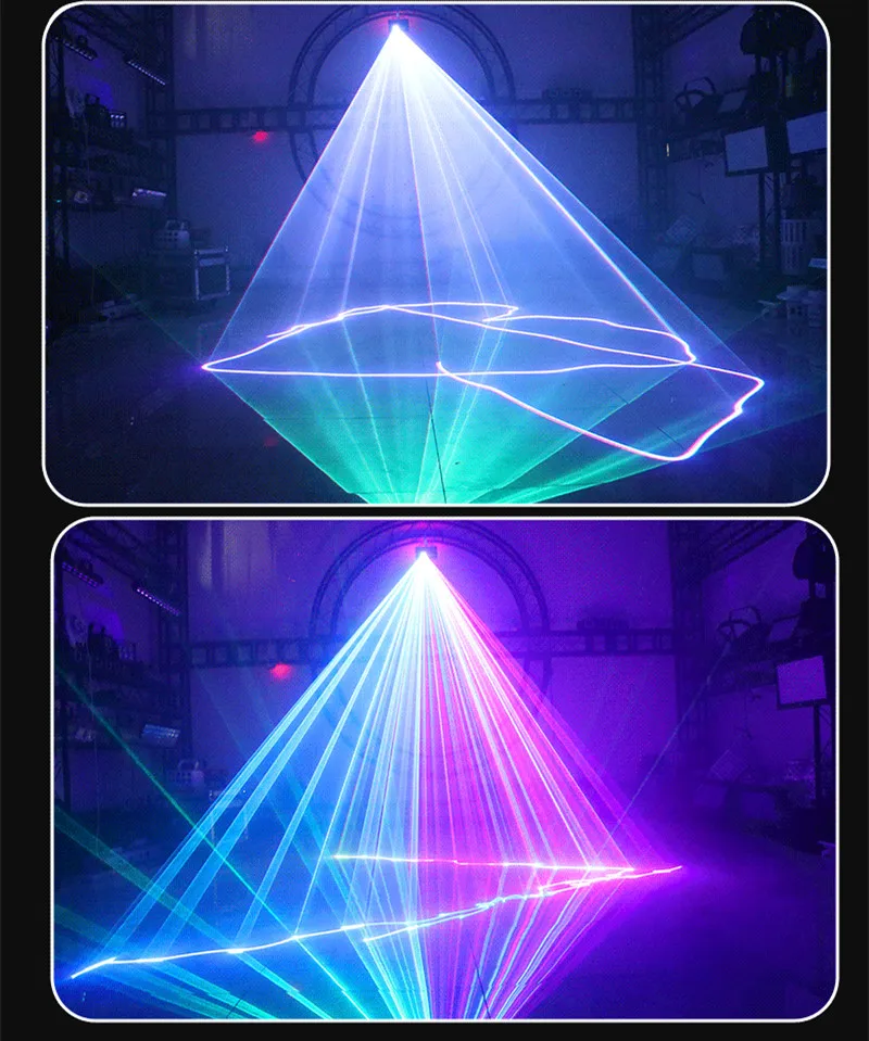 Горещо Надувательство Одноголовочный Пълноцветен Лазерен Сканиращ Лъч Линеен Модел Пълноцветен Денс Бар С DJ Party Projetor 5