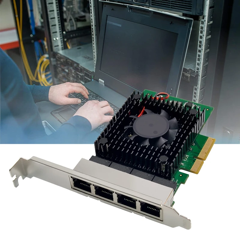 I225-V3 PCI-E X4 Гигабитная Сървър мрежова карта с четири порта 2.5 Gbe 1000 Mbps RJ45 Порт Гигабитная детска мрежова карта 5