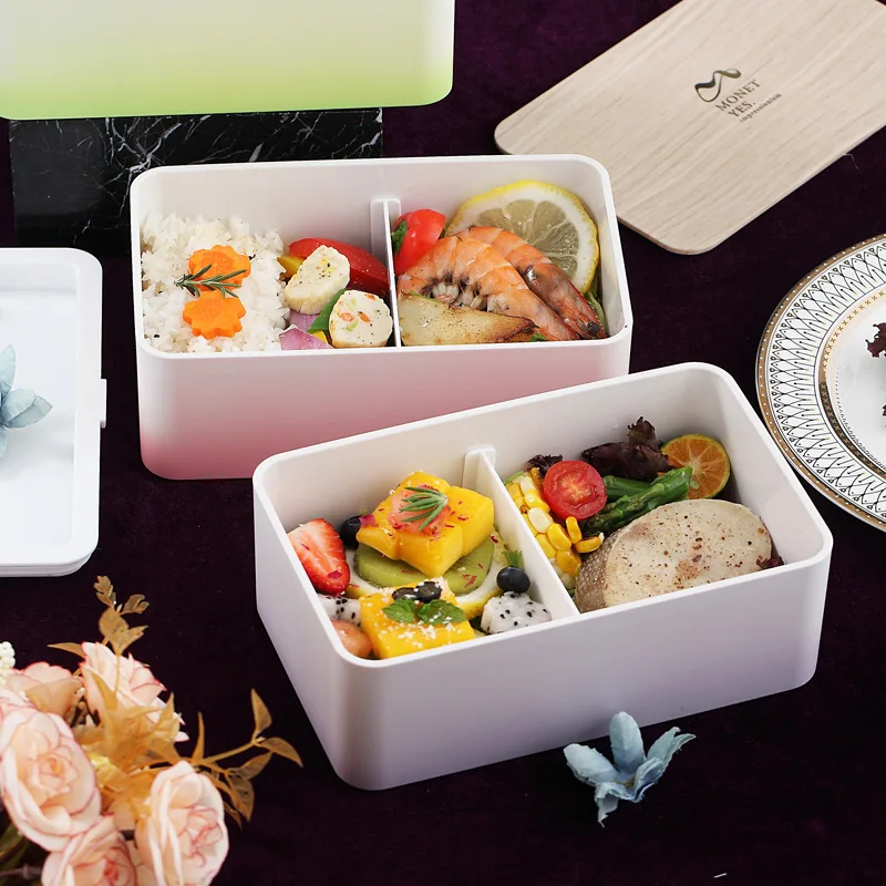 Обяд-Бокс Обяд-Контейнер За Съхранение на Хранителни Продукти Кутия за Деца, Училищна Детска Кутия Bento Японската Скоростна Bento Розов/зелен/виолетов 5