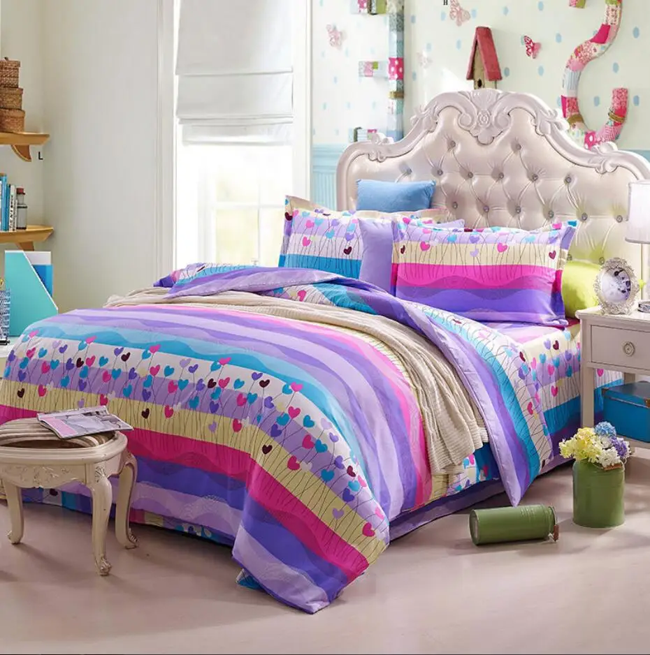 Комплект от 3 теми, Розово покривало за легло за детска стая легло с цветя модел за Момичета и Момчета, Пухени за Възрастни, Детска Чаршаф И Калъфка за възглавница, Одеяло, Комплект спално бельо 5