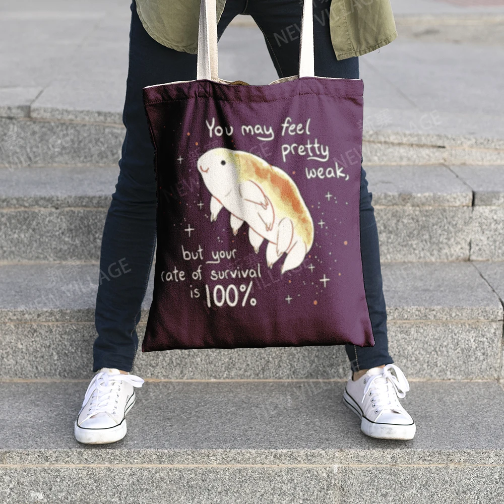 Холщовая чанта през рамо, чанти за съхранение на козметика, пътна Женствена чанта за пазаруване, Текстилен калъф с шарките на kawai, Адаптивни 5