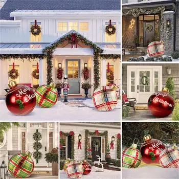 60 см Коледни Топки за Украса За Коледната Елха Коледен Подарък за Коледа Коледна Украса За Дома На Открито PVC Надуваеми Играчки 1