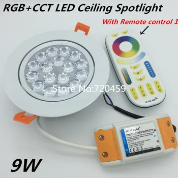 9 W Mi.Light 2,4 Г RGB + CCT Тавана led Прожектор С Регулируема Яркост AC86-265V Кръгла Лампа За Баня RGB тавана лампа FUT092