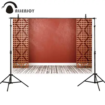 Allenjoy фон за фото студио червената стена източна решетчатая 3D рамка дървена фон за снимки партита реквизит за снимки