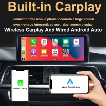 Android 12 Сензорен екран Кола Carplay Монитор, Мултимедиен Плейър За BMW X5 X6 Оригиналната Система NBT, 12,3 