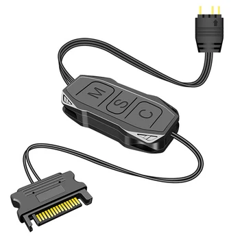 ARGB Контролер Подобрена Съвместимост По Ширината на линията е 3 Pin SATA Pin Корпуса на Захранването Вентилатор Черен Мини RGB Контролер 4