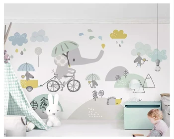 beibehang потребителски модни самоличността на силки papel de parede 3d тапети цвят ръчно рисувани слон детска стая фон