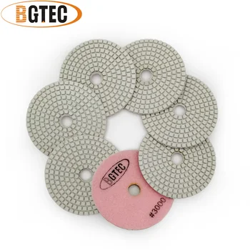 BGTEC 4 инча 7 бр. # 3000 wet диамант гъвкави полиращи подплата 100 мм гранит, мрамор, керамични шлайфане диск