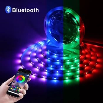 Bluetooth Led Лента Светлини С 5 М На 10 М 15 М RGB 5050 SMD Гъвкава Лента Лента Диод DC 12 Bluetooth Управление За Smart home ТЕЛЕВИЗИЯ Вечер
