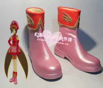 Cardcaptor Sakura Sakura Киномото Хелоуин Розови Обувки За Cosplay, Обувки H016