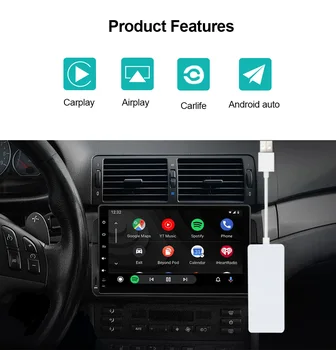 CarlinKit Автомобилен Мултимедиен Плейър Кабелен CarPlay Ключ Android Автомобил Адаптер за Android, Bluetooth и WIFI Приемник Авто Радио 4