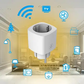 CoRui 16A EU Smart Plug eWeLink Bluetooth, WIFI Двухрежимный Таймер Конектор на Монитора Гласово Управление За Google Home Алекса Yandex 1