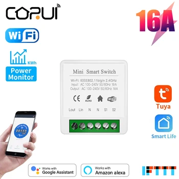 CoRui МИНИ WiFi Интелигентен Превключвател Таймер Безжични Ключове Автоматизация на Умен Дом е Съвместим С Hristo Алекса Google Home 0