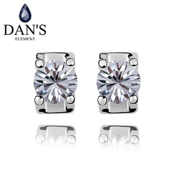 DAN'S 3 Цвята Истински Австрийски Кристали Модни обеци-карамфил за жени Новите Горещи Продажба 93460
