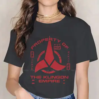 Discovery Property Of Klingon Empire Червен Дамски Дрехи С Графичен Принтом, Дамски Тениски, Свободни Топове, Тениски, Kawaii, Градинска дрехи за момичета
