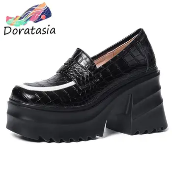 DORATASIA/Нов прием на 2022 г.; Дамски обувки Без шнур На Висок ток и платформа; дамски обувки-лодка; Ежедневни лаконичен класически дизайнерски качествени пролетта
