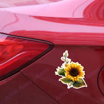 FUYOOHI Забавни Стикери Външни Аксесоари Самоличността на Слънчогледа Декор на Цветя Автомобилни Стикери Високо Качество Персонализирани Цветни 4