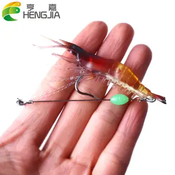 HENGJIA 1 бр. меки гумени и пластмасови стръв за нощен риболов pesca стръв за улов на скариди светещи сребристи риболовни принадлежности 0