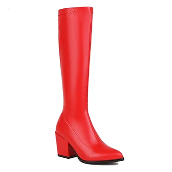 IceyZoey/дамски ботуши до коляното на размера на 34-43, зимни топли обувки, Ново прием на 2022 година, Женски Дълги Ботуши, ежедневни модни Дамски обувки 1