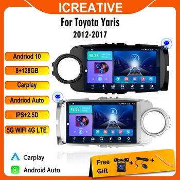 ICREATIVE 4G WIFI Радиото в автомобила На Toyota Yaris LHD RHD 2012-2017 Мултимедиен Плейър Android10 БТ DSP Автоматично Carplay Главното Устройство