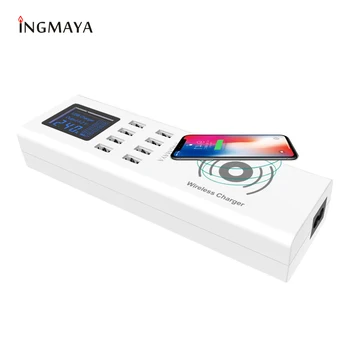 INGMAYA Qi Безжично USB Зарядно Устройство, зарядно устройство 8 Пристанища За iPhone 8 X Samsung S9 Redmi Mi Realme Pixel 5 Адаптер за Захранване Телефон