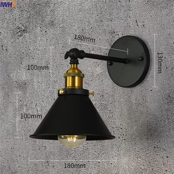 IWHD Скандинавски Месинг Led Монтиране на Лампата на Едисон, Iron Регулируема Лампа Wandlamp, осветителни Тела За Домашно Осветление, Лампа За Баня, Апликация, монтиран на стената Лампа 4