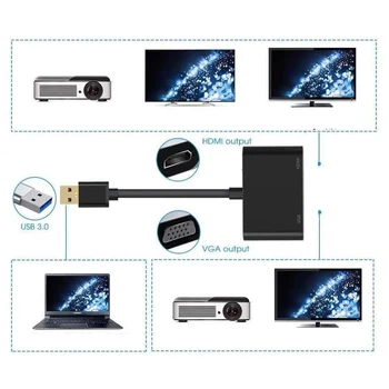 KuWFi 4 КЪМ HDMI Адаптер USB 3.0 към HDMI VGA кабел-адаптер USB3.0 Hub Адаптер Поддържа Двоен Екран За MacBook 2