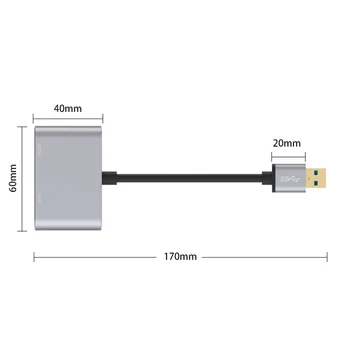 KuWFi 4 КЪМ HDMI Адаптер USB 3.0 към HDMI VGA кабел-адаптер USB3.0 Hub Адаптер Поддържа Двоен Екран За MacBook 5
