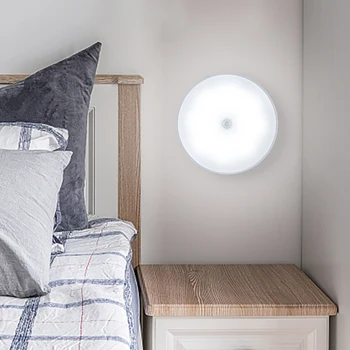 LED Акумулаторна Умен Инфрачервен Сензор Лампа индукция на човешкото тяло лека нощ спалня гардероб нощни лампа контролен лека нощ