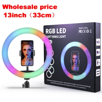 Led околовръстен лампа 13 см 33 см RGB Цветен Led за фотография, за TikTok Vlogging Video YouTube Live