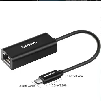 Lenovo USB Type C Ethernet Адаптер Мрежова карта USB Type-C за RJ-45 10/100 Mbps Lan Интернет-Кабел За MacBook КОМПЮТРИ Windows XP, 7 10 5