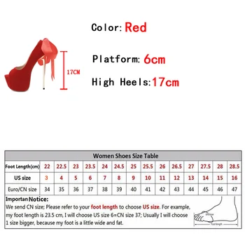Liyke/Летни вечерни сватбени червени Пикантни женски обувки на висок ток с отворени пръсти 17 см, Модни Копринени обувки-лодка на платформата с шнур, Размер 35-42 5